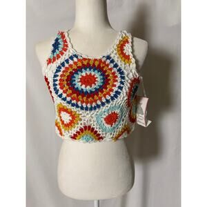 NWT Rare Editions Crochet Festival Boho Crop Top Sz 12